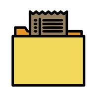 a folder with papers and a note inside vector