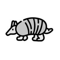 an armadillo is shown in a simple line drawing vector