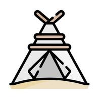 an icon of a teepee on a white background vector