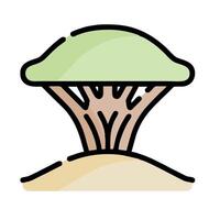 a tree with a green top and a small base vector