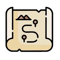 a treasure map icon on a white background vector