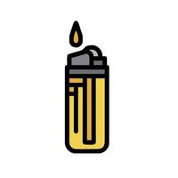a yellow lighter with a drop of liquid in it vector