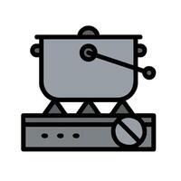 a pot on a stove with a handle vector