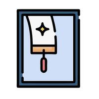 a white and blue square with a red star on it vector