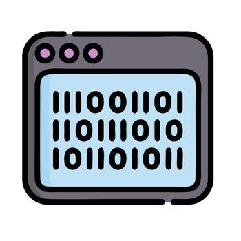 computer screen with binary code on it vector