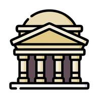 a building with columns and a dome vector