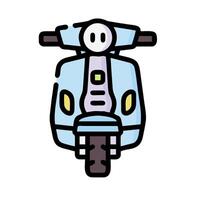 a cartoon scooter with a smiley face on the front vector