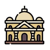 a building icon with a dome on top vector