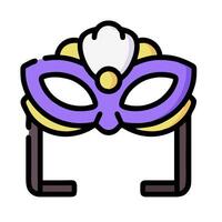 a purple and yellow mask with a crown on it vector