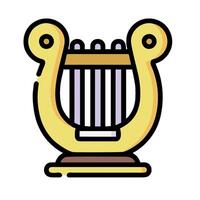 an illustration of a harp on a white background vector