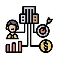 businessman and business icon with arrows and money vector