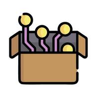 a box with three electrical components inside vector