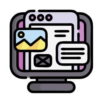 correo electrónico icono en computadora monitor vector