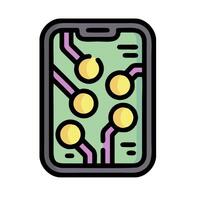a smartphone with a circuit board on it vector