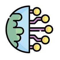 a globe with a circuit board inside it vector