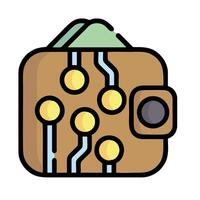 a wallet with coins on it vector