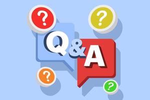 Question and Answer concept as a request for advice and support. questions and answers, Frequently Asked Questions, FAQ, QA. explanation of customer feedback and information Q A. illustration. vector