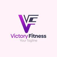 Victory fitness logo design vector