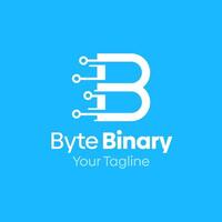 Byte binary logo design vector