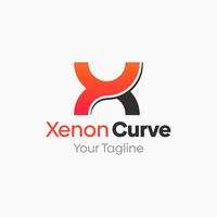 Xenon curve logo design vector
