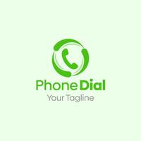 Phone dial logo design vector
