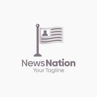 News nation flag logo design vector