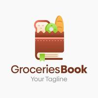 Grocery book logo design vector