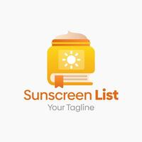 Sunscreen list logo design vector