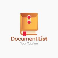 Document list logo design vector