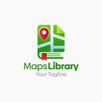 A map library logo with a green and white background vector