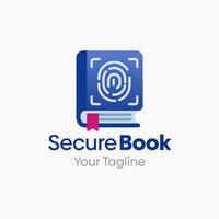 Secure book logo design vector
