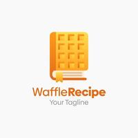 Waffle recipe logo design vector