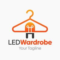 Led wardrobe logo design vector