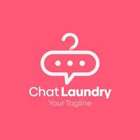 Chat laundry logo design vector