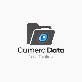 Camera data logo template vector