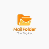 Mail folder logo design vector