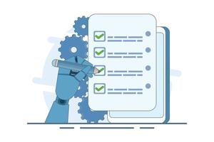 business concept Business strategy with schedule planning and success. Planning work tasks, filling checklist. Strategy. Flat illustration on background. vector