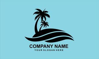 coconut tree icon with light blue background vector