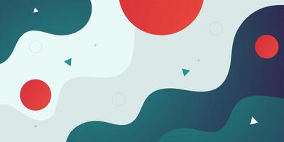 Green geometric business banner design. Creative banner design with wave shapes and orange circle pattern for template. Simple design on white horizontal banner. vector