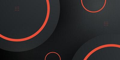 Abstract 3D background with dark gray and circle orange pattern. Simple circle shape and lines pattern. Modern with geometric circle shapes concept. vector