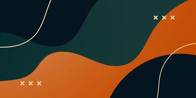 Abstract 3D wave art background design with green, black, and brown combination background. vector