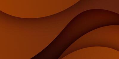 Abstract 3D wave art background design with dark brown combination for design. Papercut background. Overlap background. vector