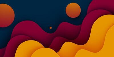 Simple abstract dark background with orange and red color wavy design. vector