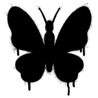Spray Painted Graffiti butterfly icon Sprayed isolated with a white background. vector
