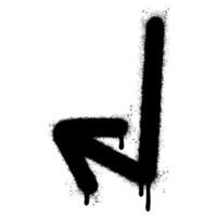 Graffiti arrow icon Sprayed isolated with a white background. vector