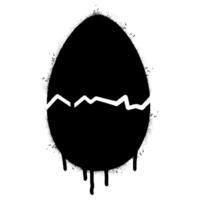 Spray Painted Graffiti broken egg icon Sprayed isolated with a white background. vector