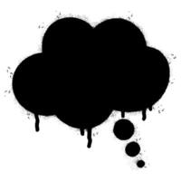 Spray Painted Graffiti Thought bubble icon Sprayed isolated with a white background. vector