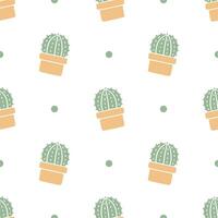 Seamless patterns of Cactus cartoon doodle, . vector