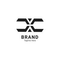 simple logo with the initials X in black vector