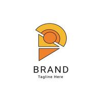 simple logo combination of triangular and round shapes vector